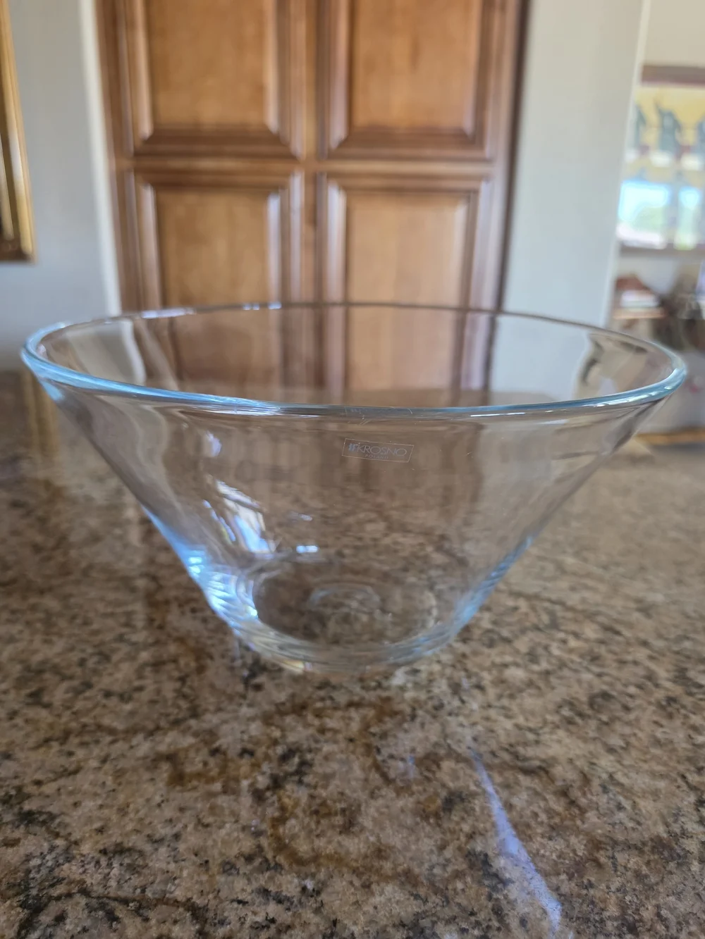 Krosno Poland Pottery Barn Montana Clear Glass Bowl Centerpiece NEW